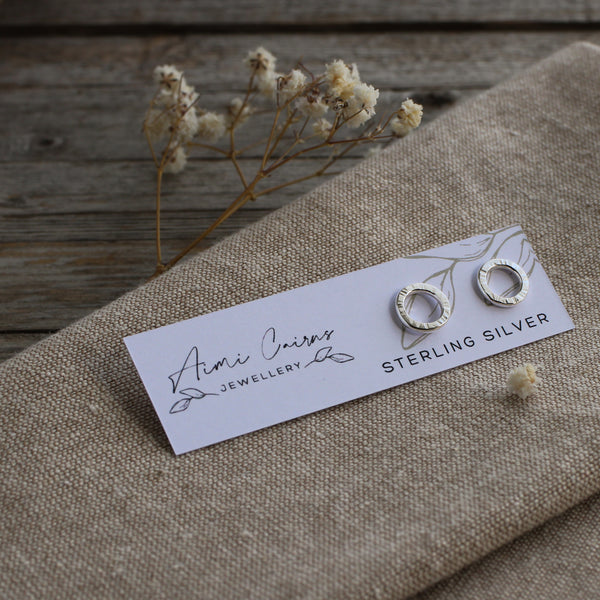 Silver Links Stud Earrings