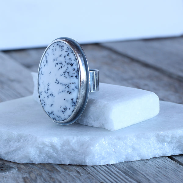 Dendritic Opal Ring - Size P - Limited Edition