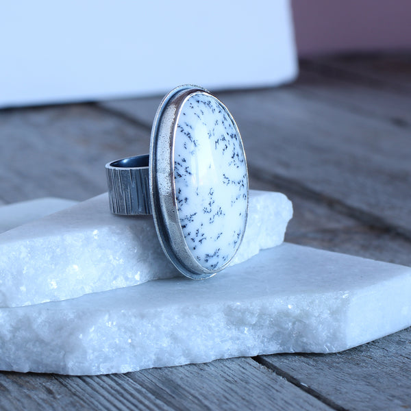 Dendritic Opal Ring - Size P - Limited Edition
