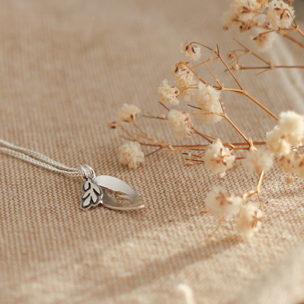 Layered Leaf Charm Necklace