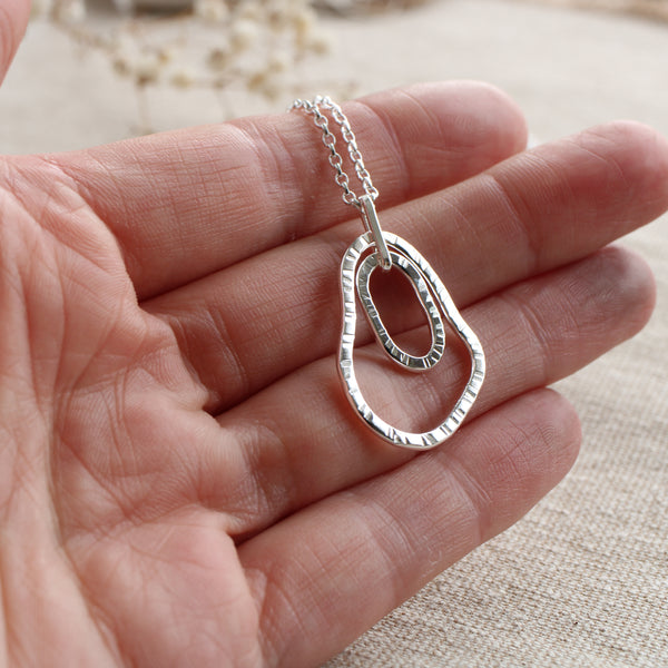 Silver Organic Links Necklace