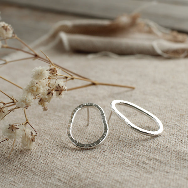 Silver Organic Links Earrings