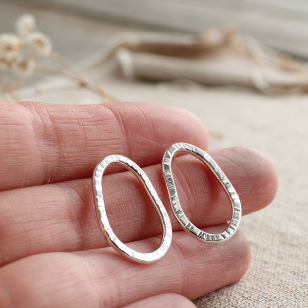 Silver Organic Links Earrings