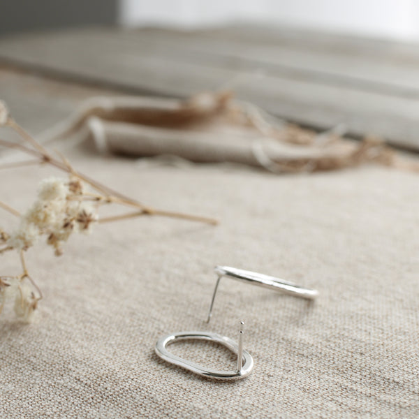 Silver Organic Links Earrings