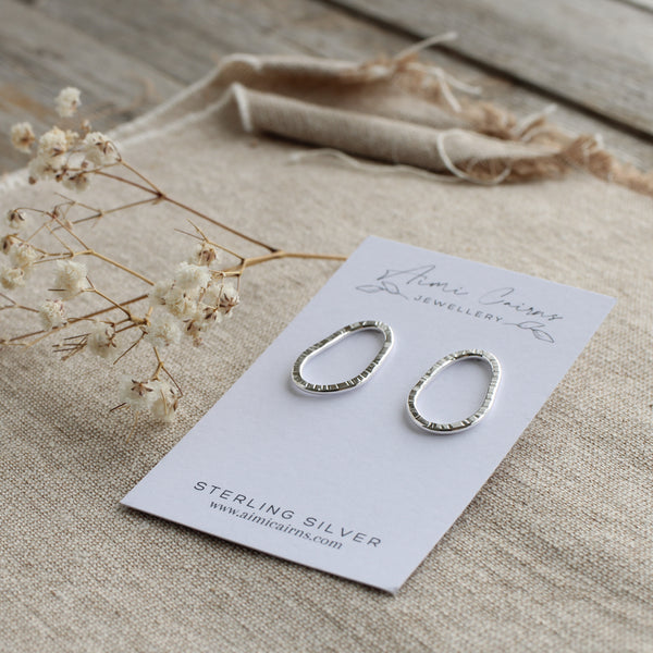 Silver Organic Links Earrings