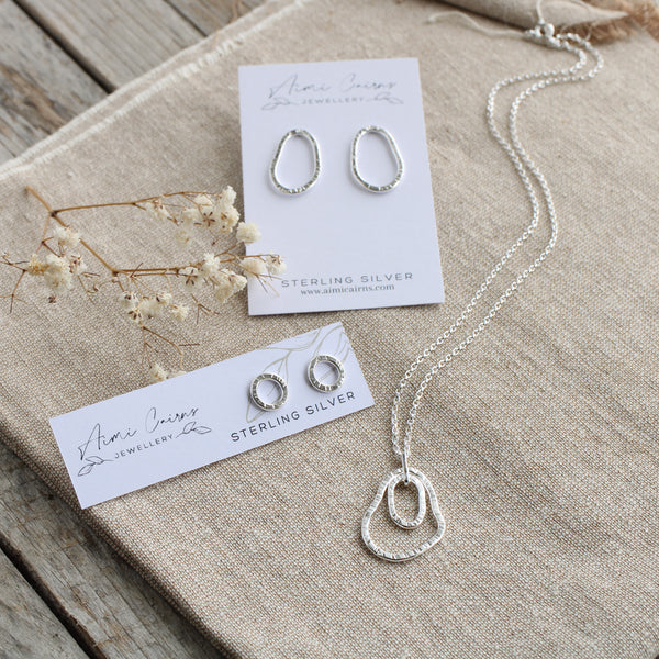 Silver Organic Links Necklace