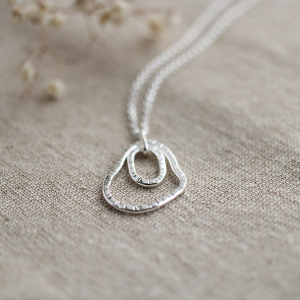 Silver Organic Links Necklace