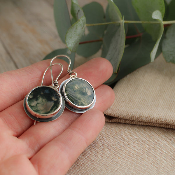 Moss Agate Earrings - Limited Edition