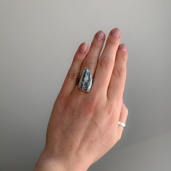 Ocean Jasper Silver Big Ring - Size N - Limited Edition No.118