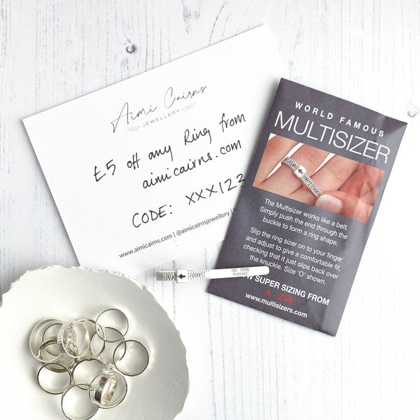 FREE ring sizing - DIY Ring Multisizer gauge with £5 off rings