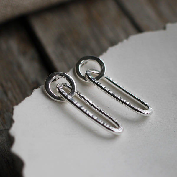 Silver Links drop earrings