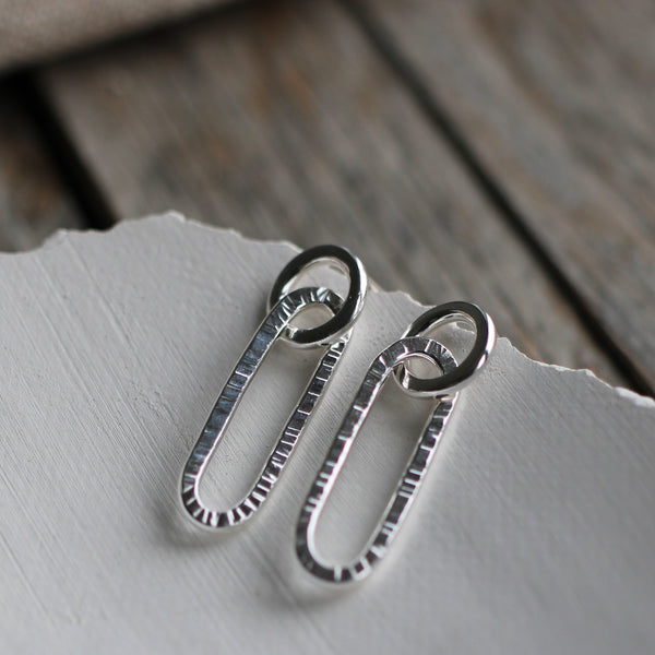 Silver Links drop earrings