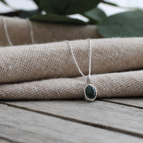 Tiny Moss Agate Necklace - Limited Edition