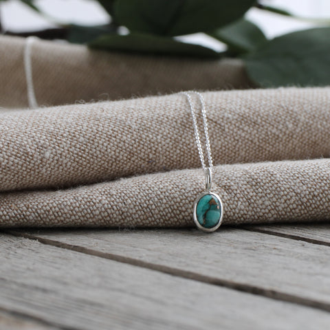 Tiny Chrysocolla Copper Necklace - Limited Edition