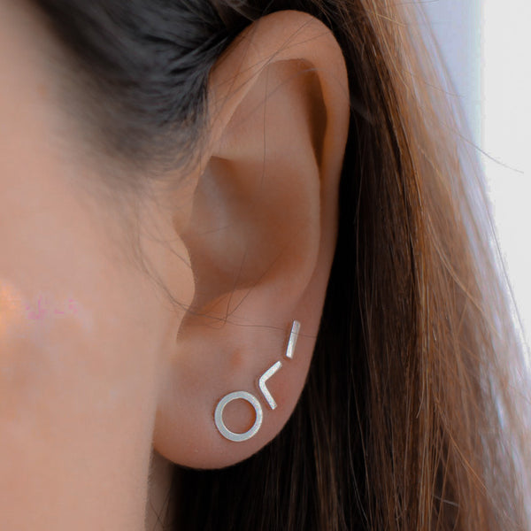 minimalist silver stud earrings, Aimi Cairns Jewellery