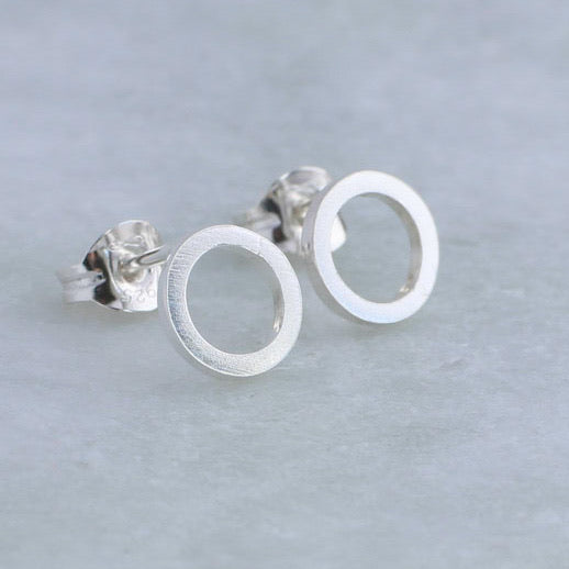 minimalist silver stud earrings, Aimi Cairns Jewellery
