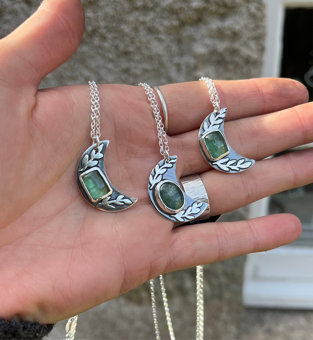 Kyanite Moon Pendant
