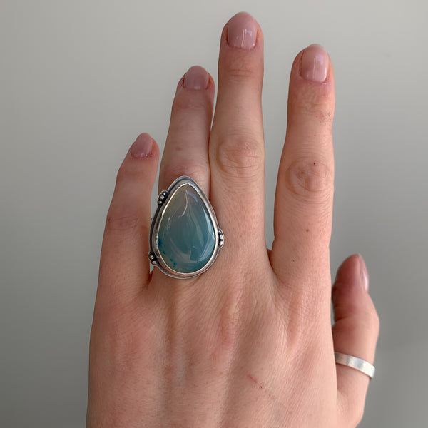 Blue Onyx Silver Ring - Size M - Limited Edition No.115