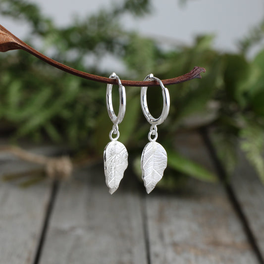 Leaf charm earrings