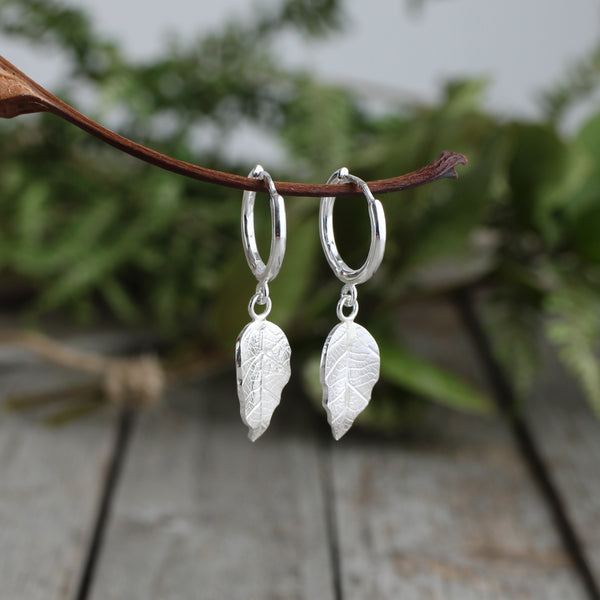 Leaf charm earrings