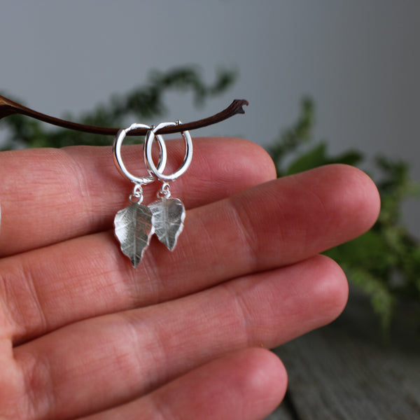 Leaf charm earrings