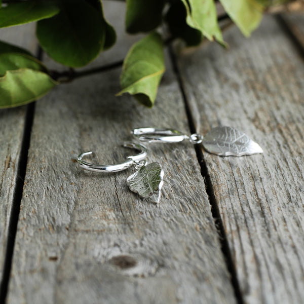 Leaf charm earrings