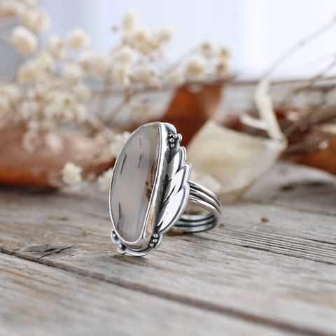Montana Agate Silver Ring - Size Q - Limited Edition No.116
