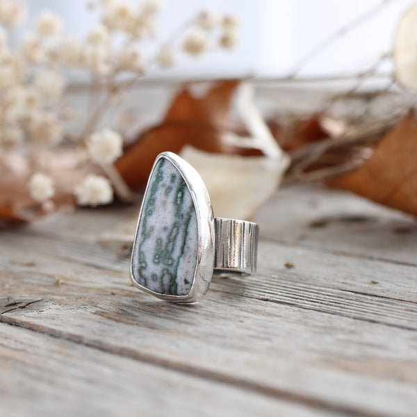 Ocean Jasper Silver Ring - Size N - Limited Edition No.118