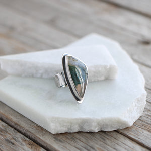 Moss Agate Silver Ring - Limited Edition No.108