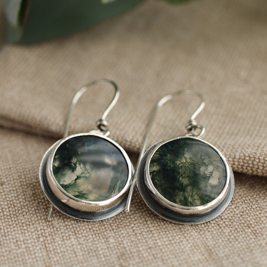 Moss Agate Earrings - Limited Edition