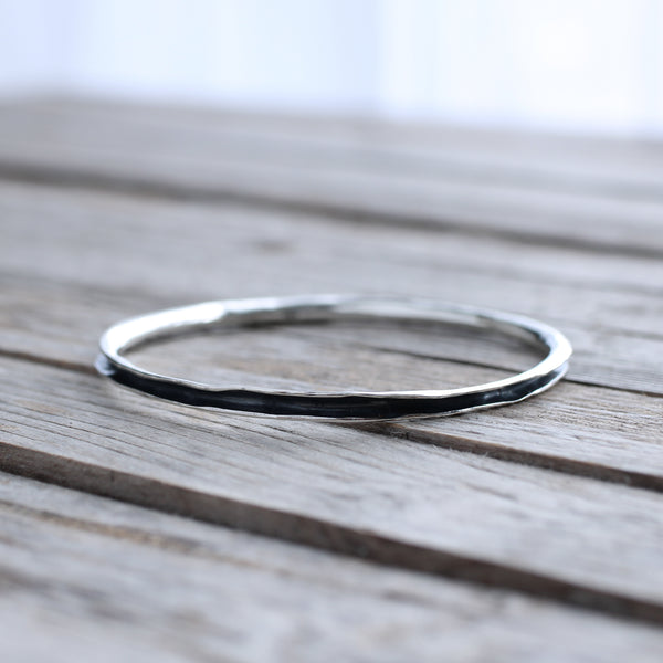 Oxidised silver bangle