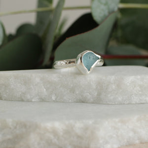 Sea Glass Silver Ring - Limited Edition