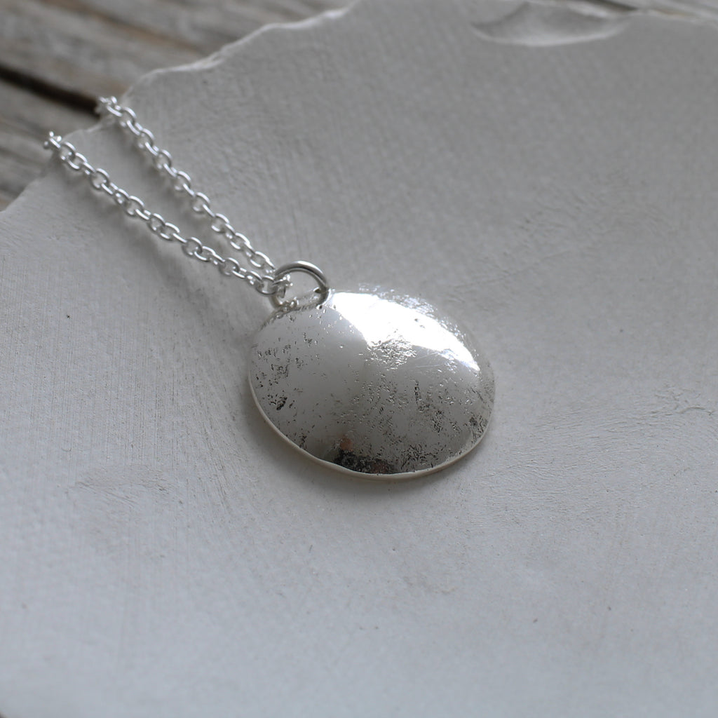 Amazon.com: Sterling Silver Hammered Disc Necklace, Handmade : Handmade  Products