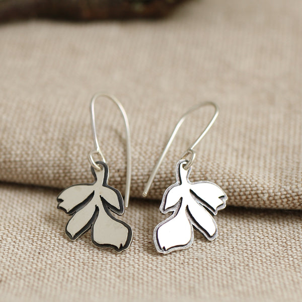 Satin Layered Leaf Earrings