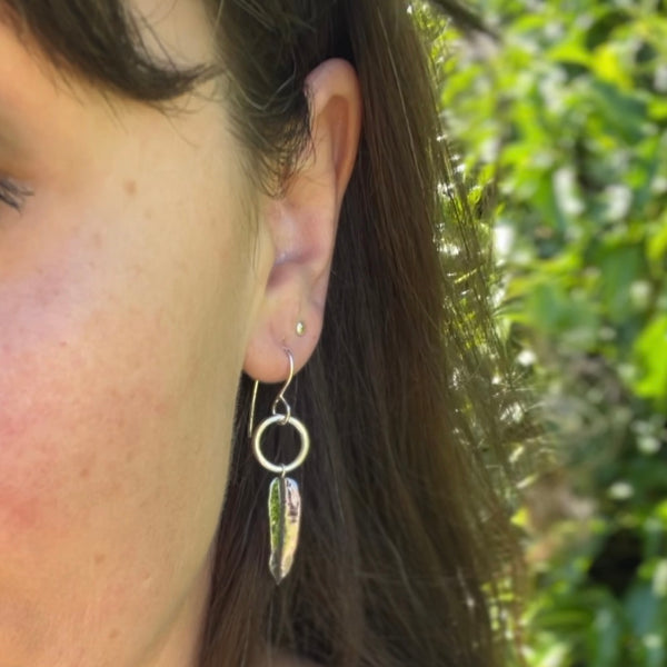 Dreamcatcher leaf earrings