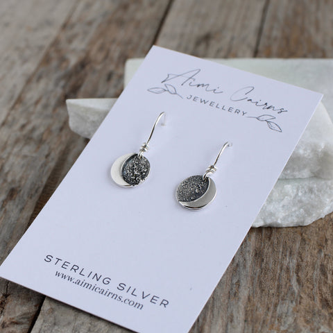 Fused moon earrings