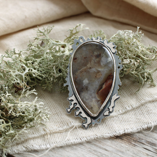 Calcedony Lichen Brooch Ltd Edition No 123