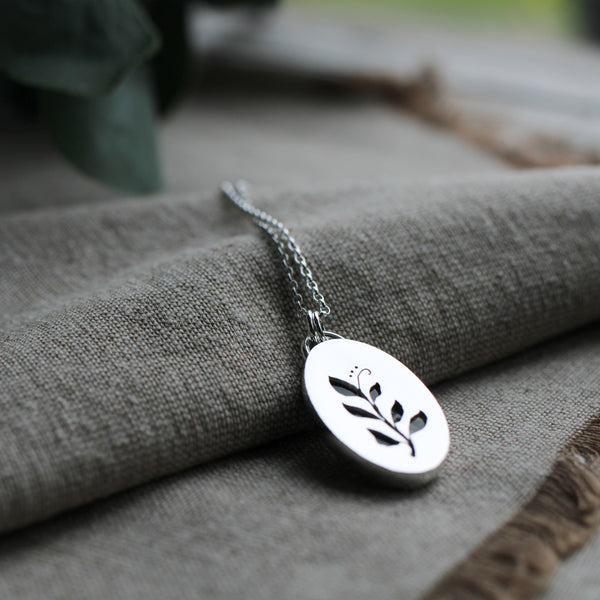 Moss Agate Leaf Silhouette Pendant Limited Edition No. 150