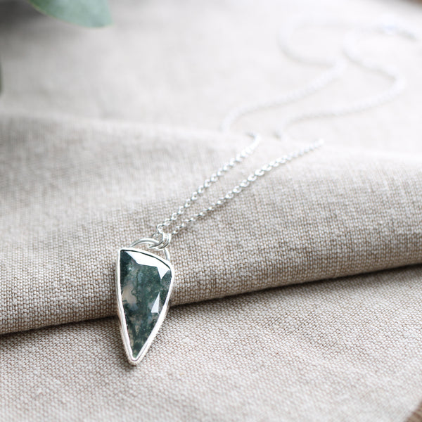 Moss Agate Open Back Pendant Limited Edition No. 151