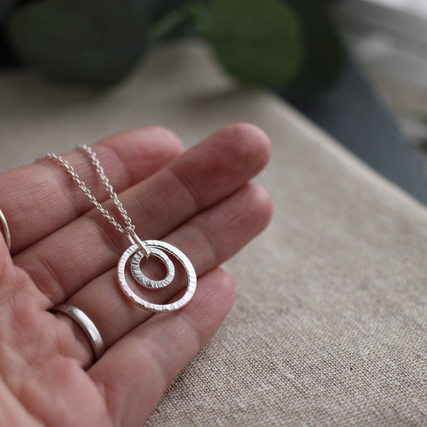 Handmade sterling silver necklace by Aimi Cairns Jewellery in Aberdeenshire