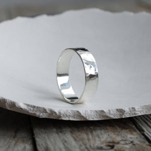hammered silver ring