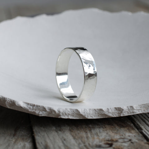 hammered silver ring