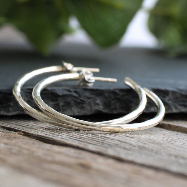 thick hoop earring - large
