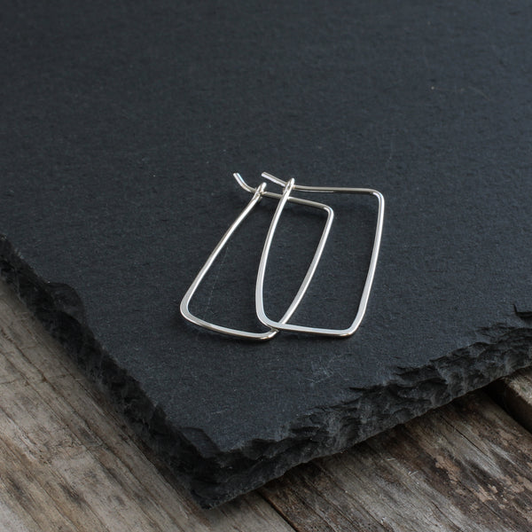 Thin silver hoop earrings - small
