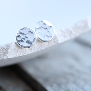 little hammered silver stud earrings