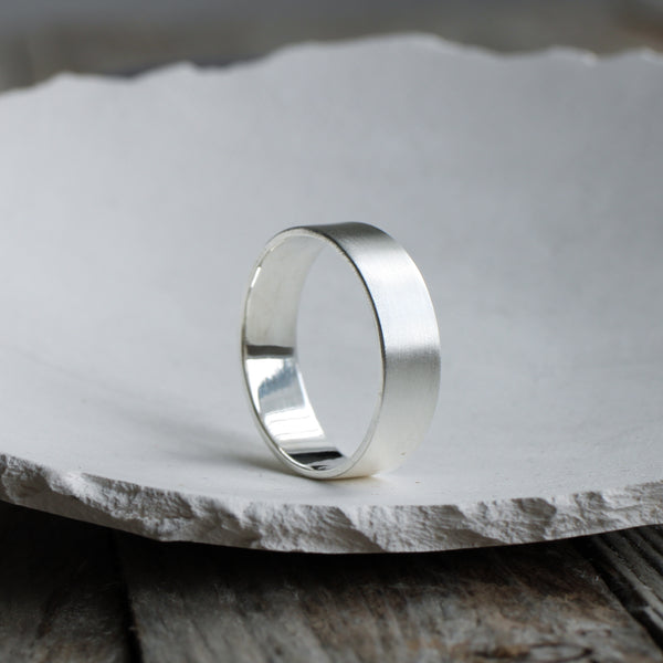 Satin silver ring