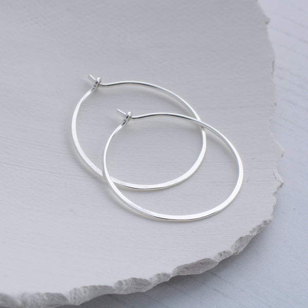 small round hoop earrings silver, Aimi Cairns Jewellery