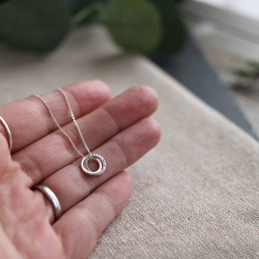 Silver tiny Link Necklace, Handmade sterling silver necklace, friendship necklace