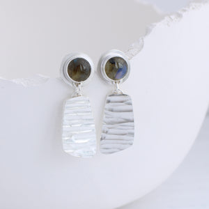 Labradorite and Silver River Earrings