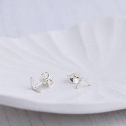 minimalist silver stud earrings, Aimi Cairns Jewellery